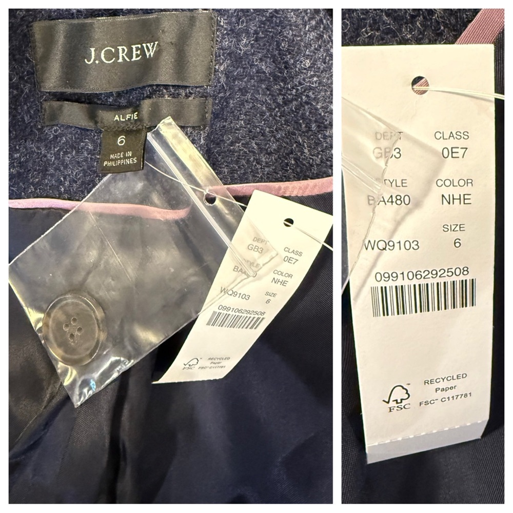NWT! J. Crew Alfie blazer in navy English wool herringbone - Picture 11 of 11